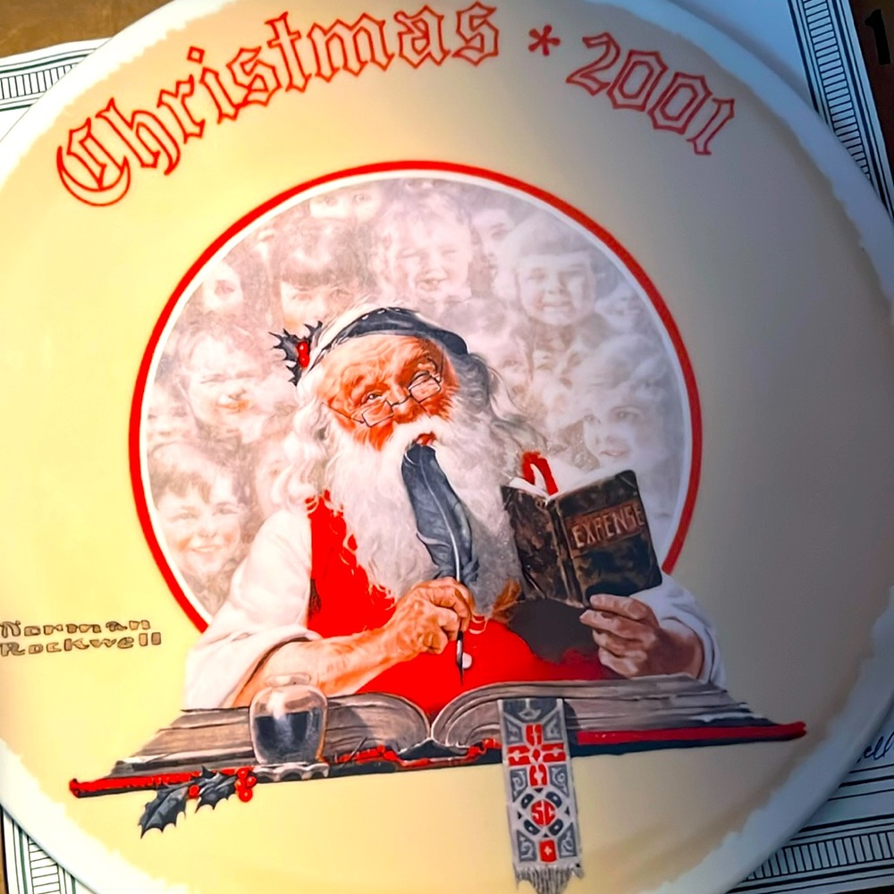 New Condition Norman Rockwell Christian.CHRISTMAS SANTA plate